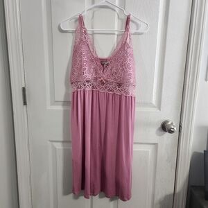 Daisy Fuentes pink lacey cami Coquette lingerie 90s y2k babydoll women 1x
